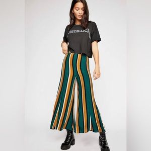Free People Wild And Free Funky Boho Striped Wide-Leg Pants Size 0